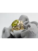 Or jaune 8 carats Yellow Peridot Anneau Bijoux vintage vrc031x-yp Art Deco Bijoux Art Déco russes, style URSS